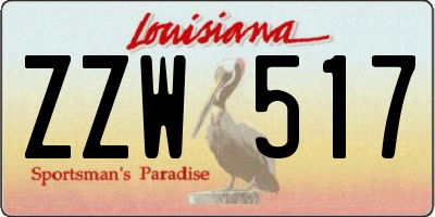 LA license plate ZZW517