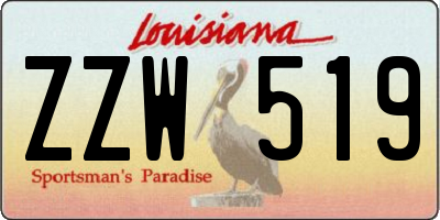 LA license plate ZZW519