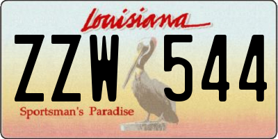 LA license plate ZZW544