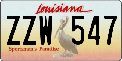 LA license plate ZZW547