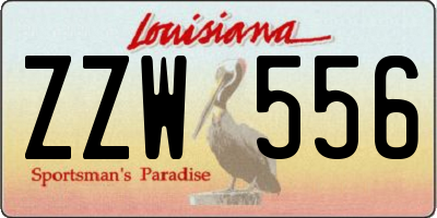 LA license plate ZZW556