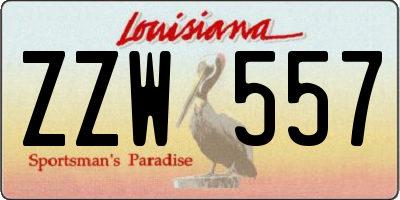 LA license plate ZZW557