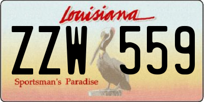 LA license plate ZZW559