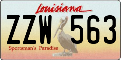 LA license plate ZZW563