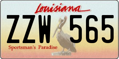 LA license plate ZZW565