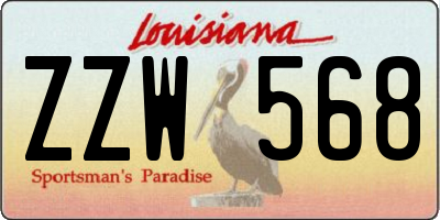 LA license plate ZZW568