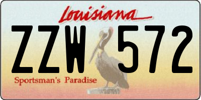 LA license plate ZZW572