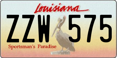 LA license plate ZZW575