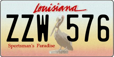LA license plate ZZW576