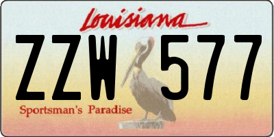 LA license plate ZZW577