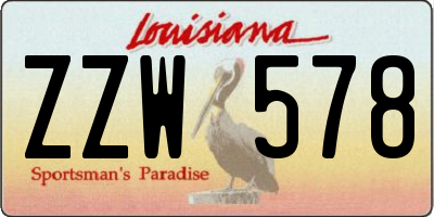 LA license plate ZZW578