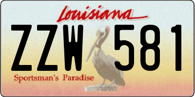 LA license plate ZZW581