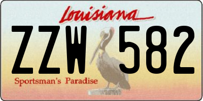 LA license plate ZZW582