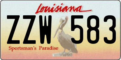 LA license plate ZZW583