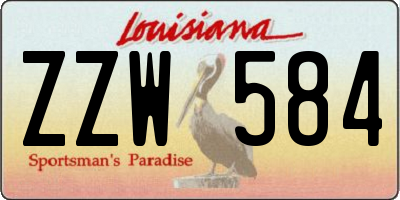 LA license plate ZZW584