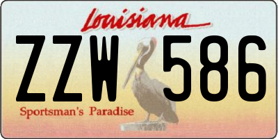 LA license plate ZZW586