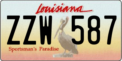 LA license plate ZZW587