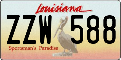 LA license plate ZZW588