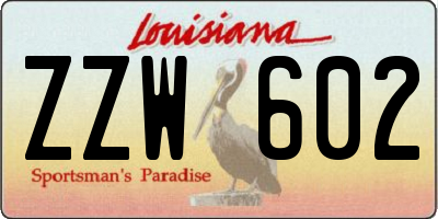 LA license plate ZZW602