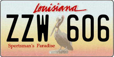 LA license plate ZZW606