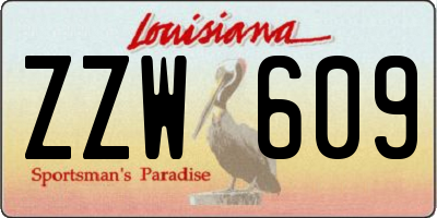 LA license plate ZZW609