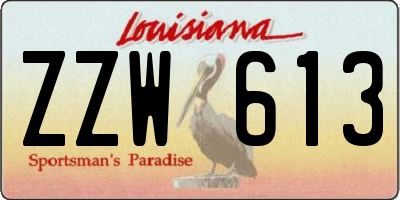 LA license plate ZZW613