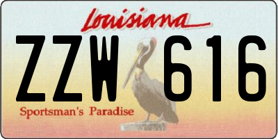 LA license plate ZZW616
