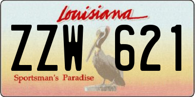 LA license plate ZZW621