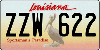 LA license plate ZZW622