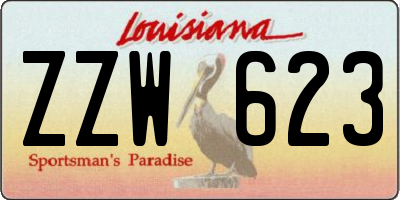 LA license plate ZZW623