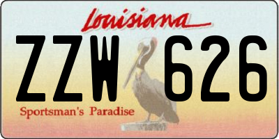 LA license plate ZZW626