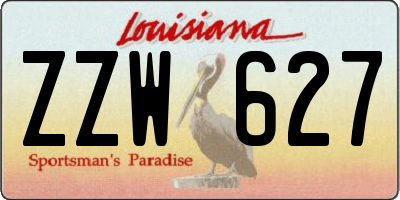 LA license plate ZZW627