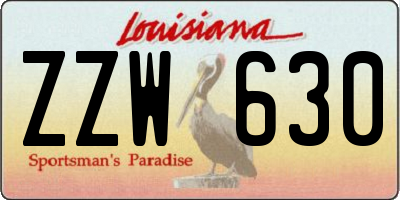 LA license plate ZZW630