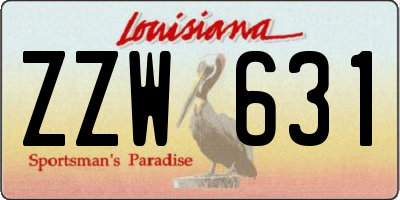 LA license plate ZZW631