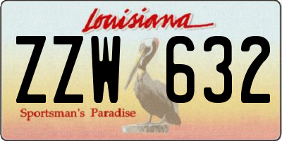 LA license plate ZZW632