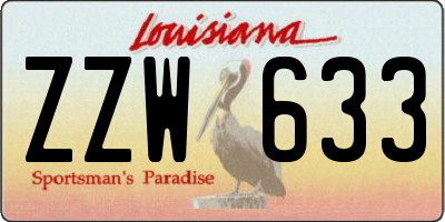 LA license plate ZZW633