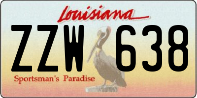LA license plate ZZW638