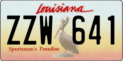 LA license plate ZZW641