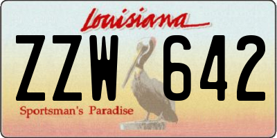 LA license plate ZZW642