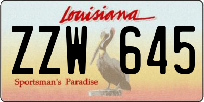 LA license plate ZZW645