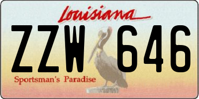 LA license plate ZZW646