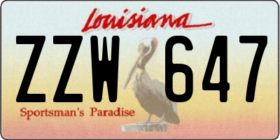 LA license plate ZZW647
