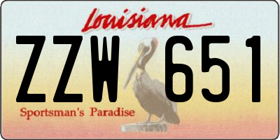 LA license plate ZZW651