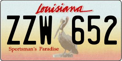 LA license plate ZZW652