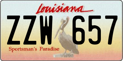 LA license plate ZZW657