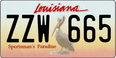 LA license plate ZZW665
