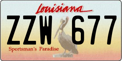 LA license plate ZZW677