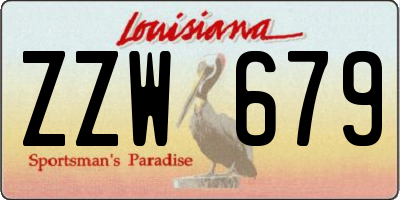 LA license plate ZZW679