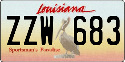 LA license plate ZZW683