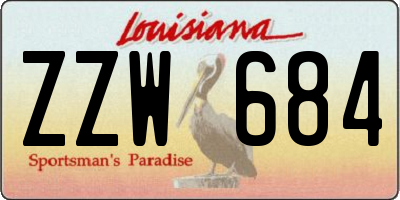 LA license plate ZZW684